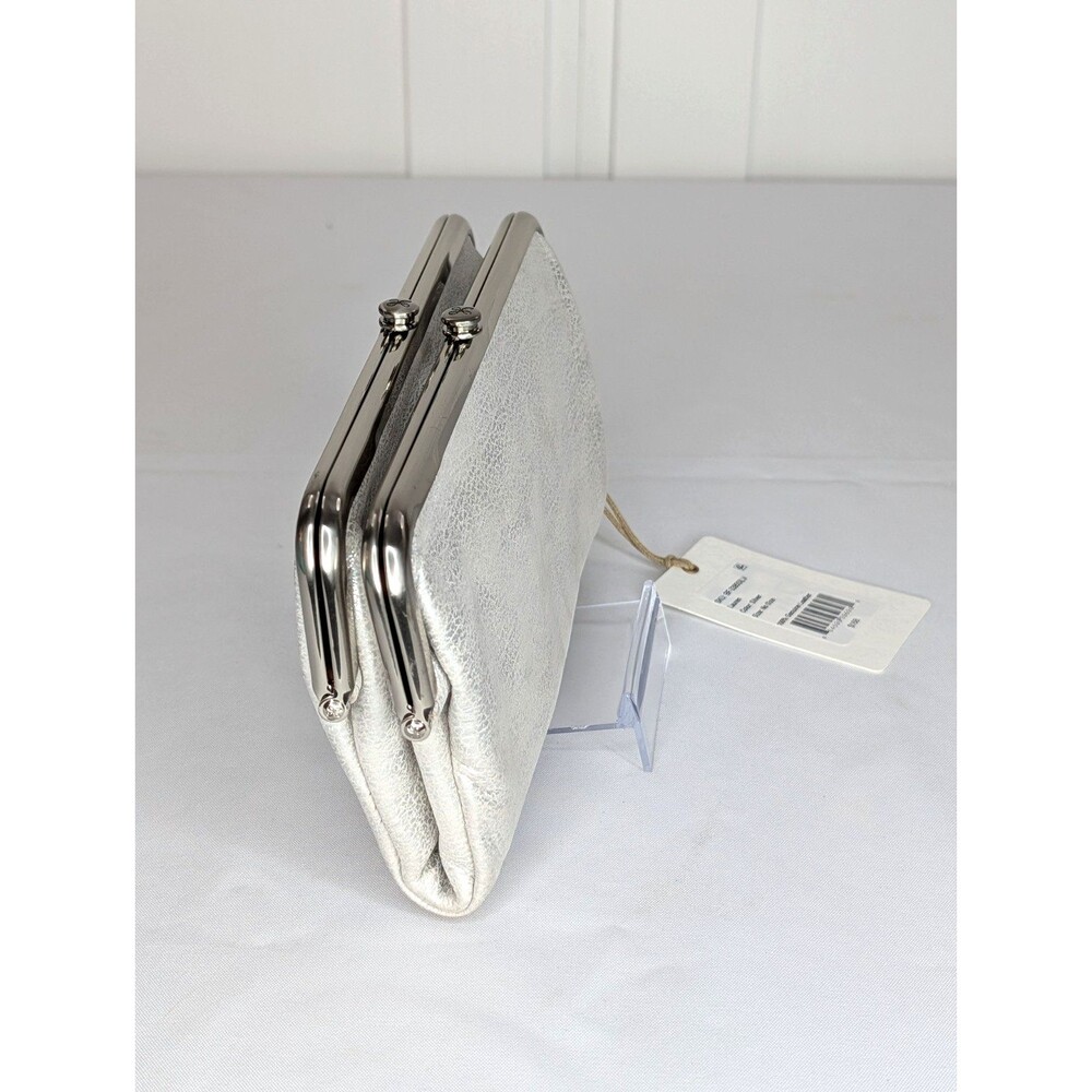 Hobo Lauren Double-Frame Leather Vintage Style Wallet - Silver, NWT - Picture 2 of 9